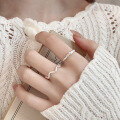 wholesale S925 Sterling Silver Geometric Fashion Minimalist Plain Wave Twisted Irregular Trendy Design Open Ring-0-0