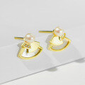 wholesale 925 Sterling Silver Fashion Natural Pearl Ear Studs, High-End Minimalist Niche Autumn Winter Versatile Luxury Earrings Wholesale-0-2