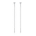 wholesale Sterling Silver S925 Long Tassel Triangle Zircon Ear Threads Korean Style Internet Celebrity Forest Series Advanced Earrings-0-5