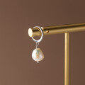 wholesale S925 silver Baroque pearl ear clips irregular short elegant French-style earrings M01784-0-3
