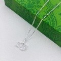 wholesale 999 Silver Fashionable and Luxurious Versatile Niche Design Advanced Collarbone Chain with Ginkgo Leaf and Inlaid Diamonds for Autumn-0-0