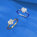 wholesale Metal material, Zhuo Zhifan jewelry style, 7*7mm heart-shaped white diamond elegant wedding ring for women, daily fashion versatile-0-3