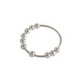 wholesale S990 Sterling Silver YH208 Korean Style INS Minimalist Geometric Beaded Round Bead Ring for Women, Student Silver Jewelry-0-4