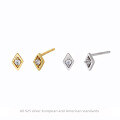 wholesale S925 Sterling Silver Cz Rhombic Stud Earrings For Women-0-0