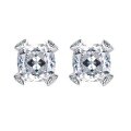 wholesale Sterling Silver Europe & US New Shining Simulated Cushion Cut Ice Diamond Stud Earrings 8*8mm-0-4