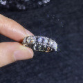 S925 Sterling Silver Moissanite Full-Diamond Cross-Border Ring, Light Luxury Fashion-0-1