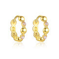 wholesale S925 Sterling Silver Geometric Earrings With Colored Zircon, Minimalist Style, Versatile Trendy Ear Cuffs-0-13