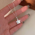 wholesale S925 Sterling Silver Popsicle Five-Pointed Star Necklace Women Spring New Fashion Versatile Niche Collarbone Chain-0-2