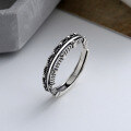 wholesale S925 Sterling Silver Korean Style Multi-layer Dot Eye of the Horse Thai Silver Ring Trendy Niche Design Index Finger Ring for Women-0-0