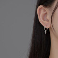 wholesale 990 Sterling Silver Minimalist Rope Knot Hoop Earrings New Petite Ear Clasp M03001-0-1
