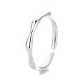 wholesale S925 Sterling Silver Minimalist Geometric Open Adjustable Ring for Women-0-5