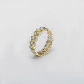 wholesale 9K gold jewelry manufacturer wholesale, fashion ins-style two-tone two-piece ring set with moissanite-0-3
