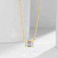 wholesale 14k Gold, Platinum Fashion Necklace with 05ct Lab-Grown Emerald Cut Diamond, Yellow Gold, Real Diamond Collarbone Chain-0-0