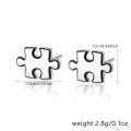wholesale S925 Sterling Silver Geometric Puzzle Earrings Set, Trendy, Versatile, and Creative Ins-style Ring-0-5
