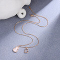 wholesale Rose gold-plated S925 silver gourd necklace, lightweight luxury, niche fashion, designed collarbone chain, versatile pendant with an Instagram aesthetic-0-4