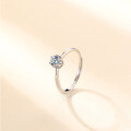 wholesale Sterling Silver D Color Moissanite Ring for Women, Small and Chic Design, High-End Feel, Gift for Girlfriend, Simple and Fashion-0-0