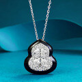 wholesale S925 Silver Plated Retro Chinese Style High-End Simulated Diamond Unique Design Lu Gourd Necklace Live Stream Edition-0-0