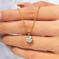 14K Gold Plated 925 Sterling Silver Moissanite Snowflake Pendant Necklace-0-1