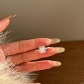 wholesale 925 Sterling Silver Cross-Border Women's Ring, Small and Niche Luxury, Ice-Cut 8A Zircon, 6*8 Sugar Cube, High-End Sense Finger Ring for Women's Hand Accessories-0-2