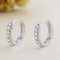 wholesale S925 Sterling Silver Korean Style Elegant Zircon Circle Earrings for Women, Ear Clasp Fashion Trendy Hoop Cross-Border New Product-0-2