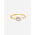 wholesale S925 Sterling Silver Six-prong Zircon Open Adjustable Ring For Women,-0-3