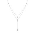 wholesale 925 Sterling Silver Double Layer Stackable Water Drop Necklace, Ins Style Niche Luxury High-end Zircon Pendant for Women-0-5