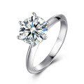 wholesale S925 Silver GRA Certified Moissanite Ring for Women, Elegant Six-Prong Setting 15/2/3/5 Carat Large Moissanite Ring-0-4