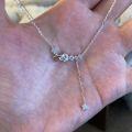 wholesale S925 Sterling Silver Sweet Star Shimmering Crystal Fringe Necklace, Small Batch Design, Light Luxury, Starry Sky, Diamond-Encrusted Collarbone Chain for Women-0-3