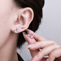 S925 Sterling Silver 2025 New Diamond-Inlaid Ginkgo Leaf Earrings, Minimalist Design-0-2