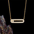 22K Gold S925 Sterling Silver Moissanite Light Luxury Fashion Pendant Necklace-0-1