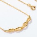 wholesale 925 Silver Gold-Plated Japanese Retro Style Woven Rattan Geometric Twist Bohemian Women's Necklace Wholesale-0-1