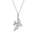 wholesale 925 Sterling Silver Peace Dove Necklace Bracelet Earrings Pigeon Set, Ins Simple High-end European and American Style-0-5