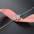 wholesale S925 Sterling Silver Korean and Japanese Style Ladies' Elegant Accessory Jewelry, Zircon Floral Bracelet, Fresh and Small-0-2