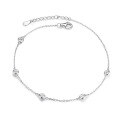wholesale S925 Sterling Silver Round Zircon Earrings Bracelet Anklet Fashion Minimalist Niche Design Fringe Jewelry Set Gift-0-6