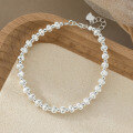wholesale S925 Silver minimalist sweet ins-style niche design delicate cat-eye bead silver bead bracelet S7985-0-3