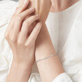 wholesale S925 Sterling Silver D Color Moissanite Bracelet for Women, Pure Silver Minimalist High-End Moissanite Jewelry Bracelet-0-1