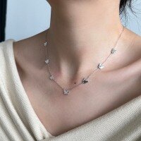 wholesale 925 Silver Minimalist Small Butterfly Necklace for Women, European and American Cross-Border Personality High-End Collarbone Chain-DY191180-SK-NO>925 Silver