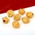 wholesale Gold-plated 925 Silver Zodiac Beads, Ancient Method Silver Rhombus Beads, DIY Bracelet Accessories, Hand Stringing Spacer Beads-0-1