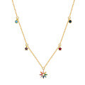 wholesale S925 Sterling Silver 14K Gold Plated Star Pendant Choker Necklace for Women-0-6