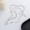 wholesale S925 Sterling Silver Irregular Letter Pendant Rolled Edge Necklace Retro Harajuku Style Niche Popular Versatile Necklace-0-2