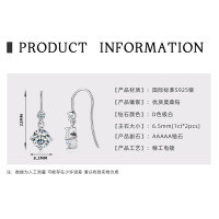 S925 Sterling Silver Moissanite Round Earrings, Simple Fashion Ear Hooks-Teardrop Earrings [White Gold]  925 Silver
