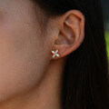 925 Silver 2025 New Marquise Moissanite Clover Unisex Earrings for Cross-border-0-1