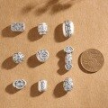 wholesale Pure silver 999 Thai silver spacer beads DIY accessories crystal bracelet making vintage barrel beads-0-1
