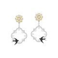 wholesale Metal material super fairy light luxury temperament small and advanced flower garden pearl earrings Seiko swallow ear studs for women, TikTok live-0-4