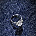 Silver Moissanite Ring Six-Prong Petal Design Women's Fashion Live Stream Supply-0-1