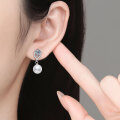 S925 Sterling Silver Moissanite Korean Style Shell Pearl Earrings, Trendy Versatile Elegant Ins Style Influencer Live Streaming Wholesale-0-2