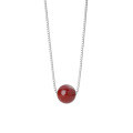 wholesale Metal Material: Sterling Silver Maker S999 Pure Silver Box Chain Red Bead Necklace for Women, New Style Versatile Red Zodiac Year Collarbone Chain, Light Luxury Niche-0-4