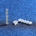 S925 Sterling Silver Moissanite Earrings, Luxury Fringe Design Wholesale-0-0
