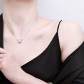 S925 Sterling Silver Shimmering Butterfly Necklace for Women, Light Luxury Summer Student Gift-0-2