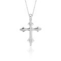 Sterling Silver Full Pavé Moissanite Cross Pendant Necklace for Women-0-3